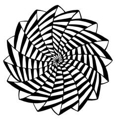 Obraz premium Doodle style flower twisted line art pattern coloring page. Psychedelic stylish card.