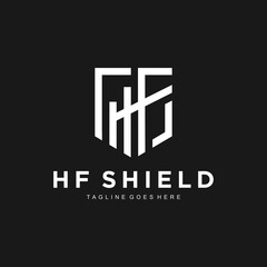 Shield Hf Letter Logo Design