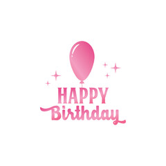 happy birthday card with pink ribbon