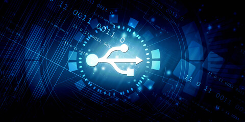 2d rendering USB icon illustration