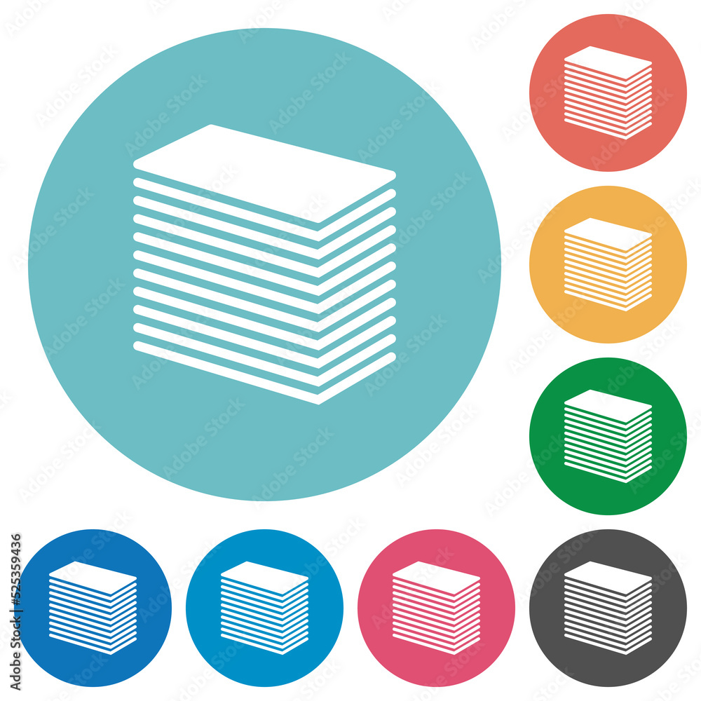 Poster paper stack solid flat round icons