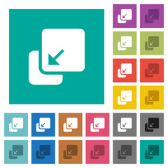 Collapse element solid square flat multi colored icons