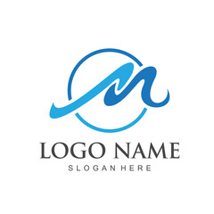 Wave Letter M Logo Design