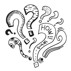 Image of question mark icon on white background.