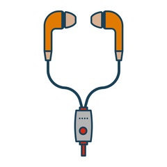 Mobile Headset vector icon design, Wearable technology symbol, Personal Internet of Things Sign, tech togs stock illustration, Smart Headphones with voice command Concept