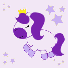Obraz na płótnie Canvas pony princess doodle style, magic pony