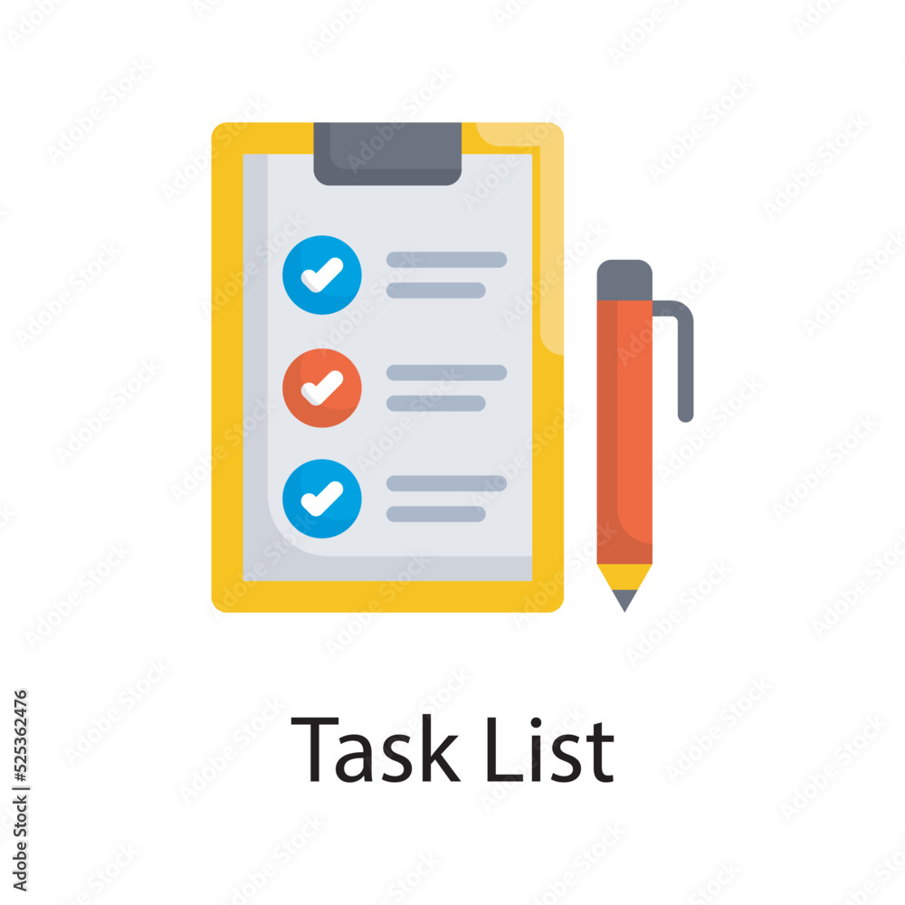 Aufkleber task list vector flat icon design illustration. miscellaneous symbol on white background eps 10 file