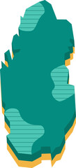 3d vector map of Qatar