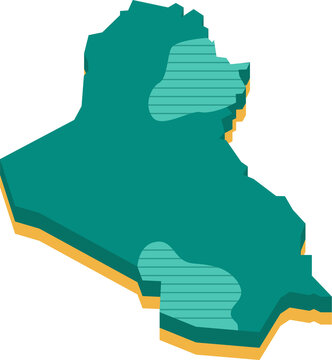 3d vector map of Iraq