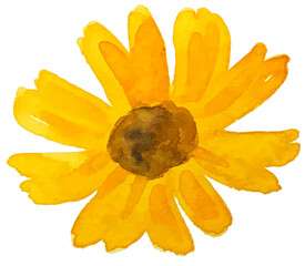 Yellow Flower Watercolor © anchalee