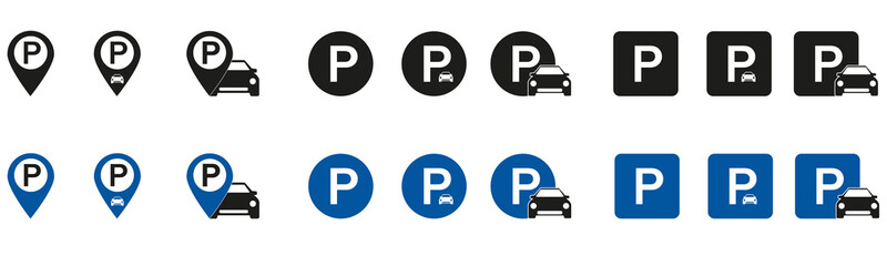 Obraz na płótnie Canvas Car parking vector icons. Parking symbol. Vector illustration, EPS10