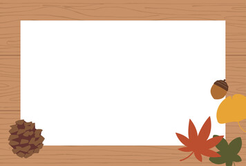 背景イラスト_落ち葉のフレーム