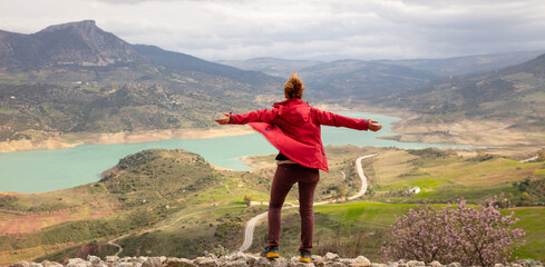 woman travel in andalusia- Zahara de la Sierra © M.studio