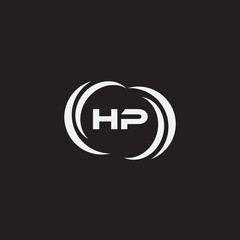 HP letter logo design on BLACK background. HP creative initials letter logo concept. HP letter design
