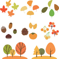 カットイラスト_秋の自然セット