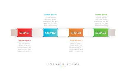 Modern 4 step infographic content and presentation design