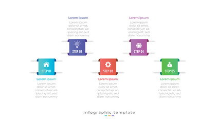 Modern 5 step infographic content and presentation design