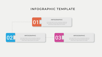 Modern 3 step infographic content and presentation design