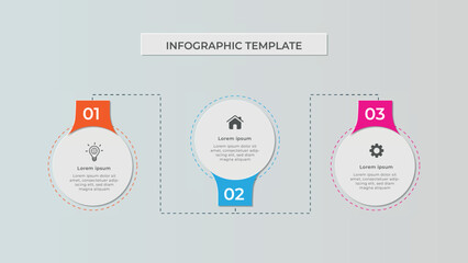 Minimal business infographic timeline with 3 option