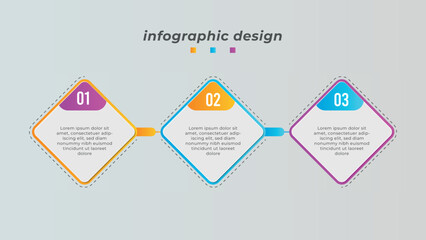 3 step business timeline infographic and creative presentation design