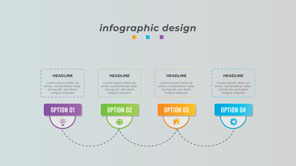 4 step business timeline infographic and creative presentation design