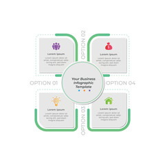 Modern business infographic diagram with 4 option