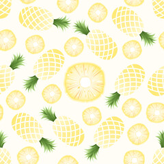 Seamless tartan plaid pattern in Colorful Summer  and Pineapple