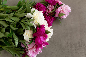 a bouquet of pink peonies. spring may flowers