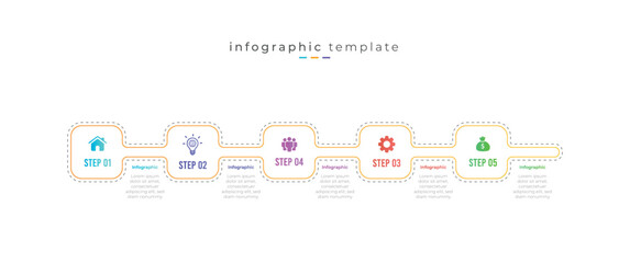 Modern business timeline infographic idea with five option