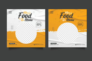 Fast food business promotion social media  post template design, Restaurant healthy burger online sale social media marketing cover or flyer bundle