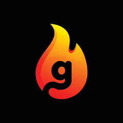 flame fire logo letter g