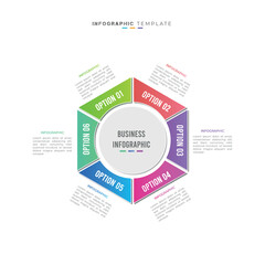 Gradient 6 step process business infographic element and creative presentation design