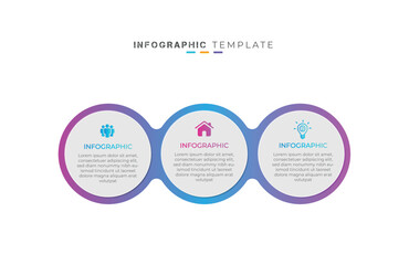 Modern business timeline infographic 3 step process design