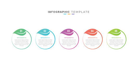 Business infographic element and organization 5 step timeline creative presentation design