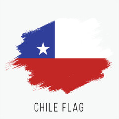 Chile Vector Flag. Chile Flag for Independence Day. Grunge Chile Flag. Chile Flag with Grunge Texture. Vector Template.