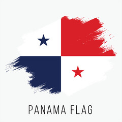 Obraz na płótnie Canvas Panama Vector Flag. Panama Flag for Independence Day. Grunge Panama Flag. Panama Flag with Grunge Texture. Vector Template.