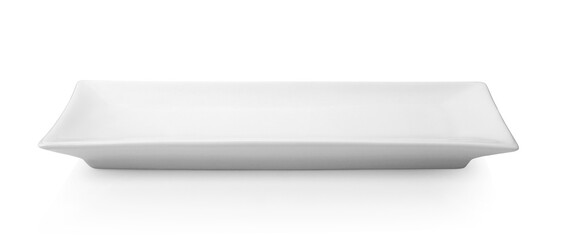 Square ceramic plate on white background