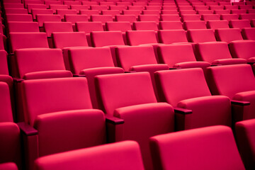 red seat Business conference seats stock photo