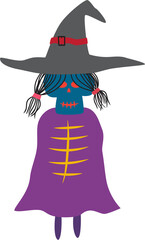 Halloween skeleton witch
