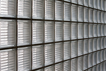 Glass blocks wall glass brick - Glasbausteine Wand stock photo