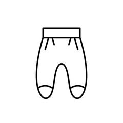 Baby pantyhose, tights outline vector icon. EPS 10. Warm wool clothes symbol.... Wear for the winter. Isolated on white. For app, web design, dev, ui. Newborns wear. Basic baby casual clothing