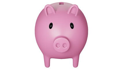 3D render Pink piggy bank isolated.