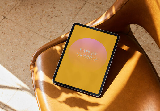 Tablet Mockup on Chair