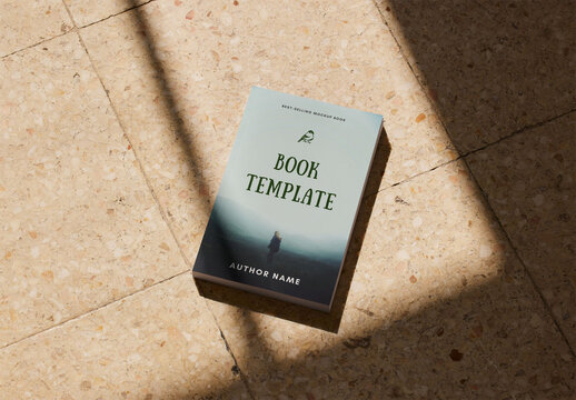 Soft Cover Book Mockup on Floor with Shadows