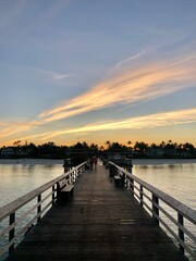 Naklejka premium sunset on the pier