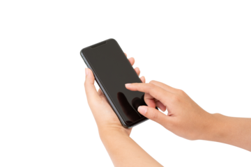 Woman hand holding mobile phone