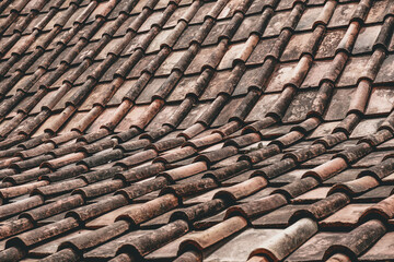 pottery tile in traditional Javanese house  