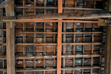 pottery tile in traditional Javanese house  