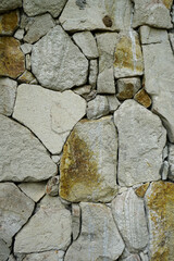 arrangement of stones on the wall taken close up