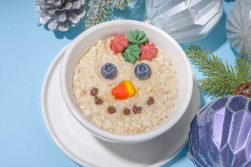 Christmas oatmeal snowman
